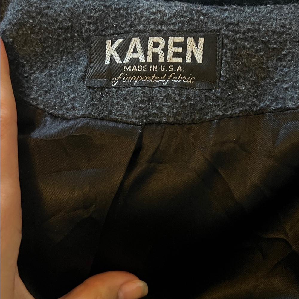 Vintage WOOL dark grey coat - Picture 5 of 9